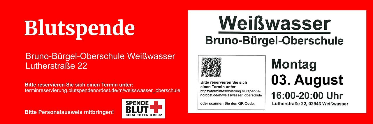 Blutspende Oberschule Weißwasser 03.08.2026
