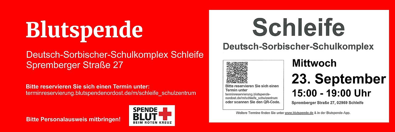 Blutspende Oberschule Schleife 23.09.26