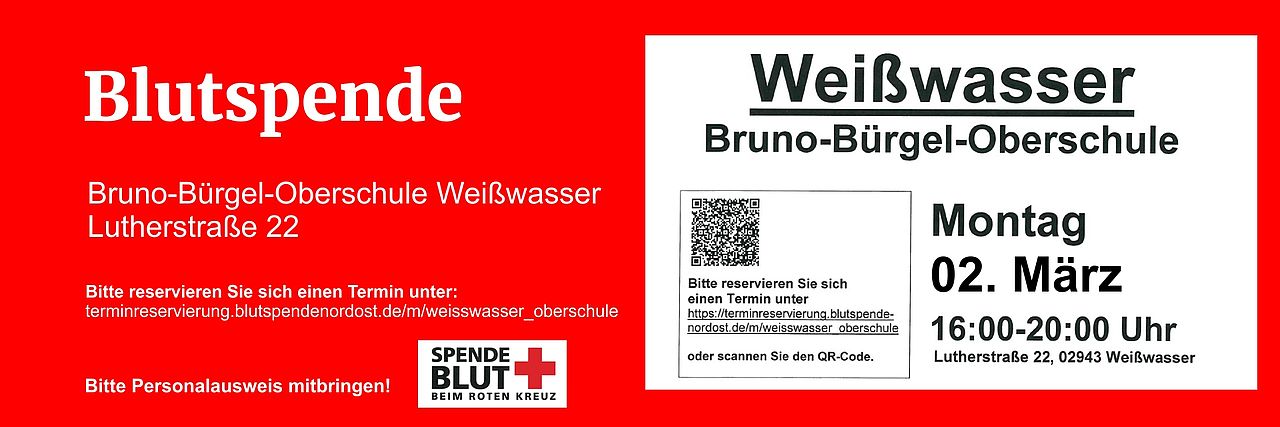 Blutspende Oberschule Weißwasser 02.03.2026