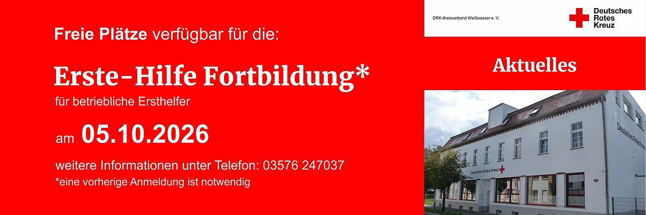 Freie Plätze für die Erste-Hilfe Fortbildung am 05.10.2026